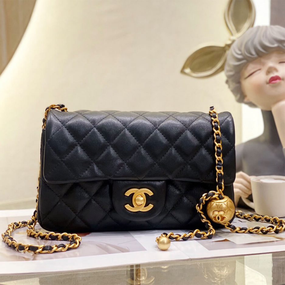 Ch*el pearl crush mini flap