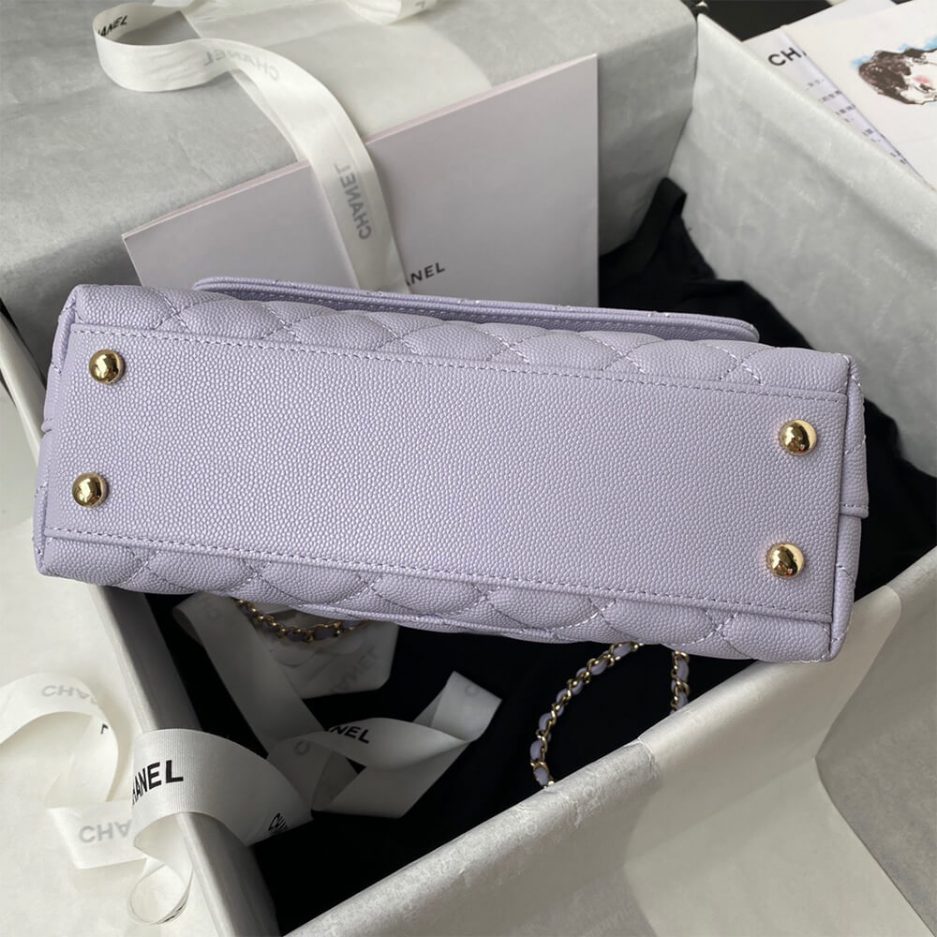 Ch*el coco handle bag small