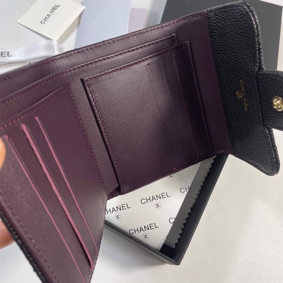 Ch*el flap compact wallet