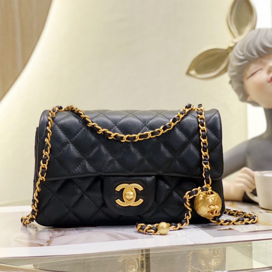Ch*el pearl crush mini flap