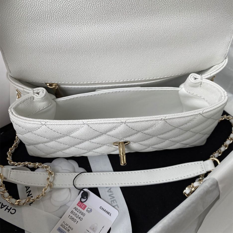 Ch*el coco handle bag small