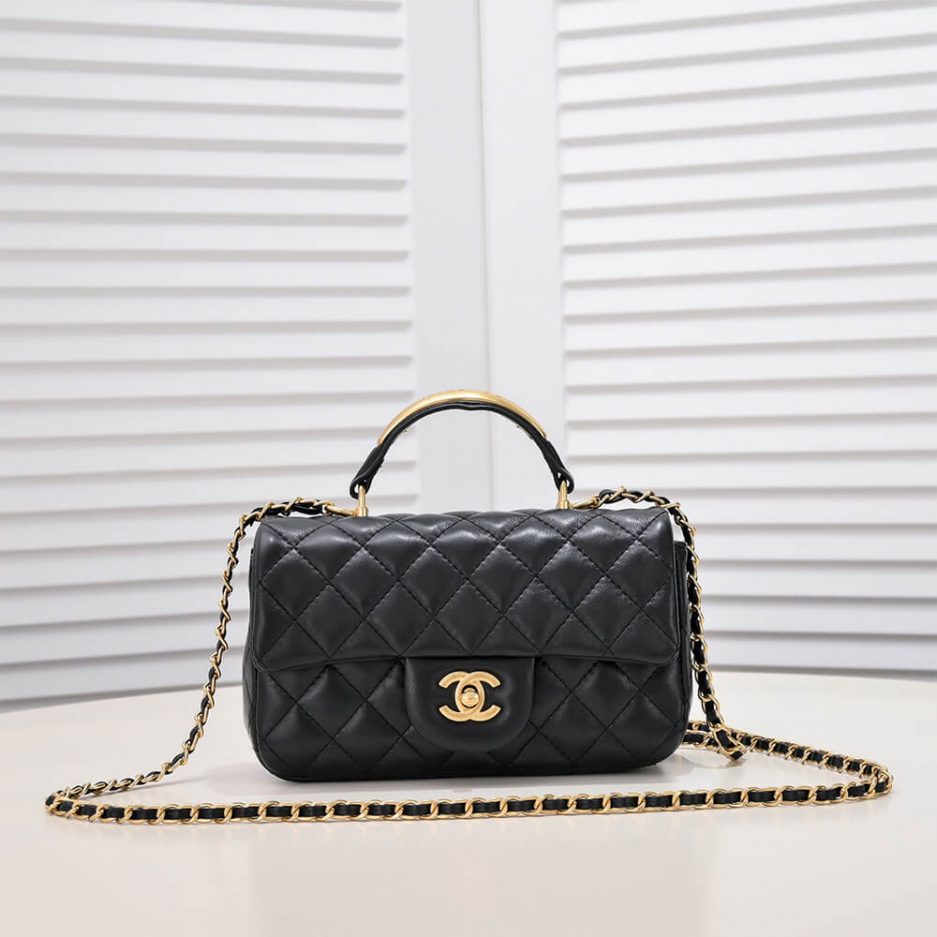 Ch*el mini flap with top handle