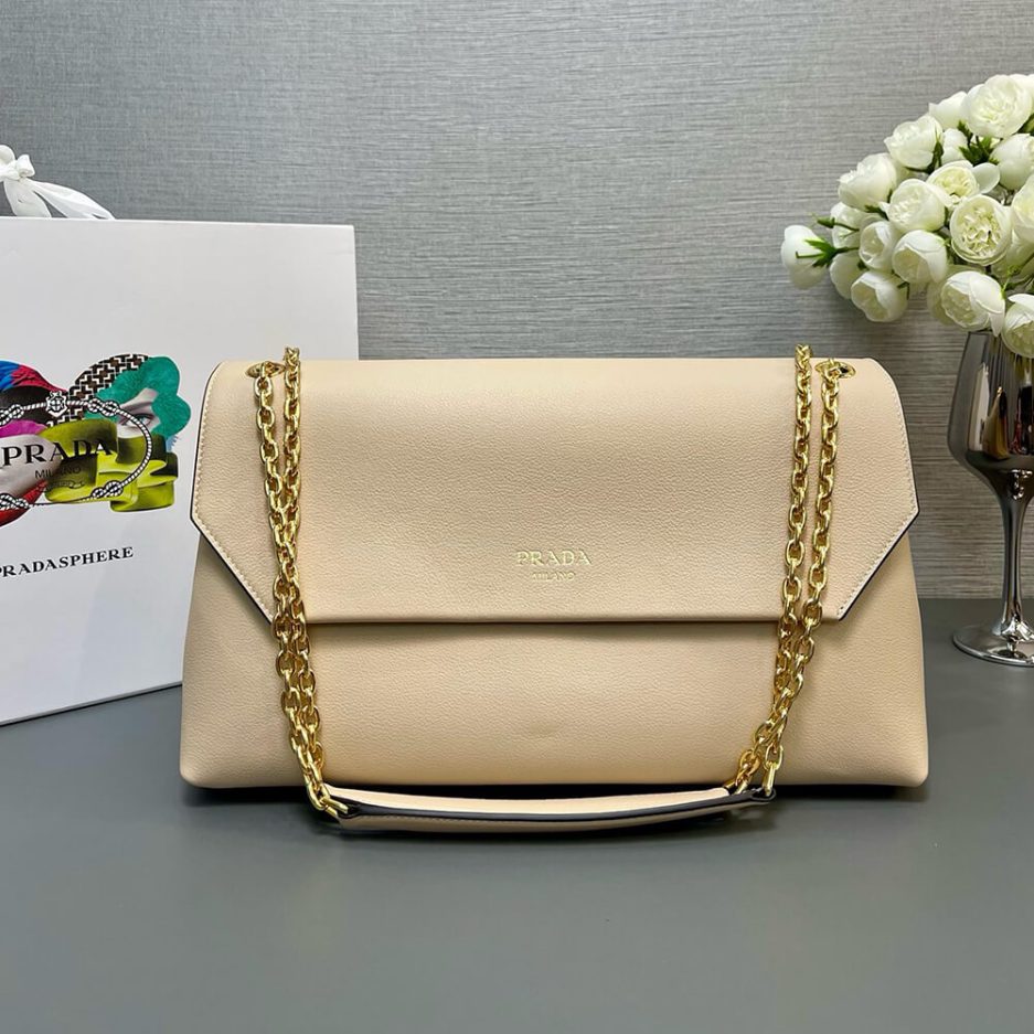 Pra*a medium leather shoulder bag (high-end grade)