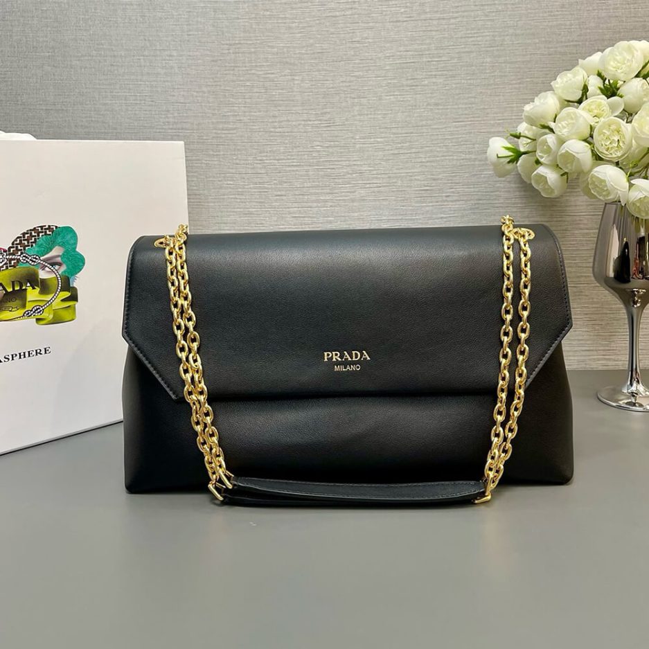 Pra*a medium leather shoulder bag (high-end grade)