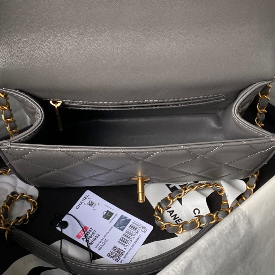 Small FLAP BAG WITH TOP HANDLE