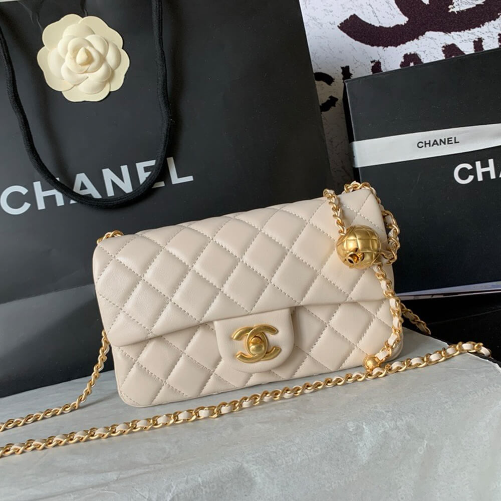 Ch*el pearl crush mini rectangular flap