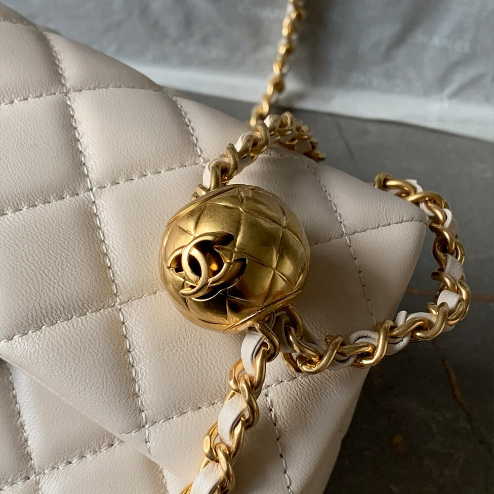 Ch*el pearl crush mini rectangular flap